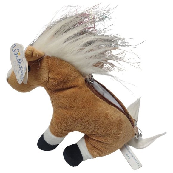2004 Wishpets "Major" Horse Soft Plush Purse Bag w/Zipper Brown White Stuffed - Picture 7 of 11